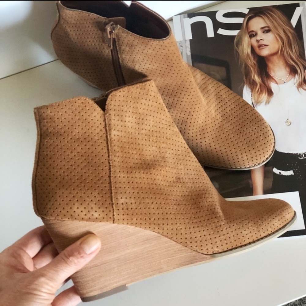 Susina Hannon Suede Ankle Wedge Boots